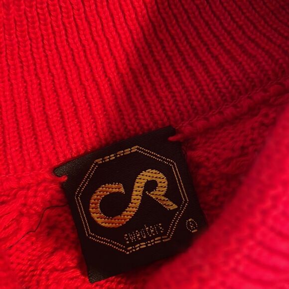 Vintage‎ Red Knit Button up Cardigan sweater, Size Medium - Picture 3 of 5